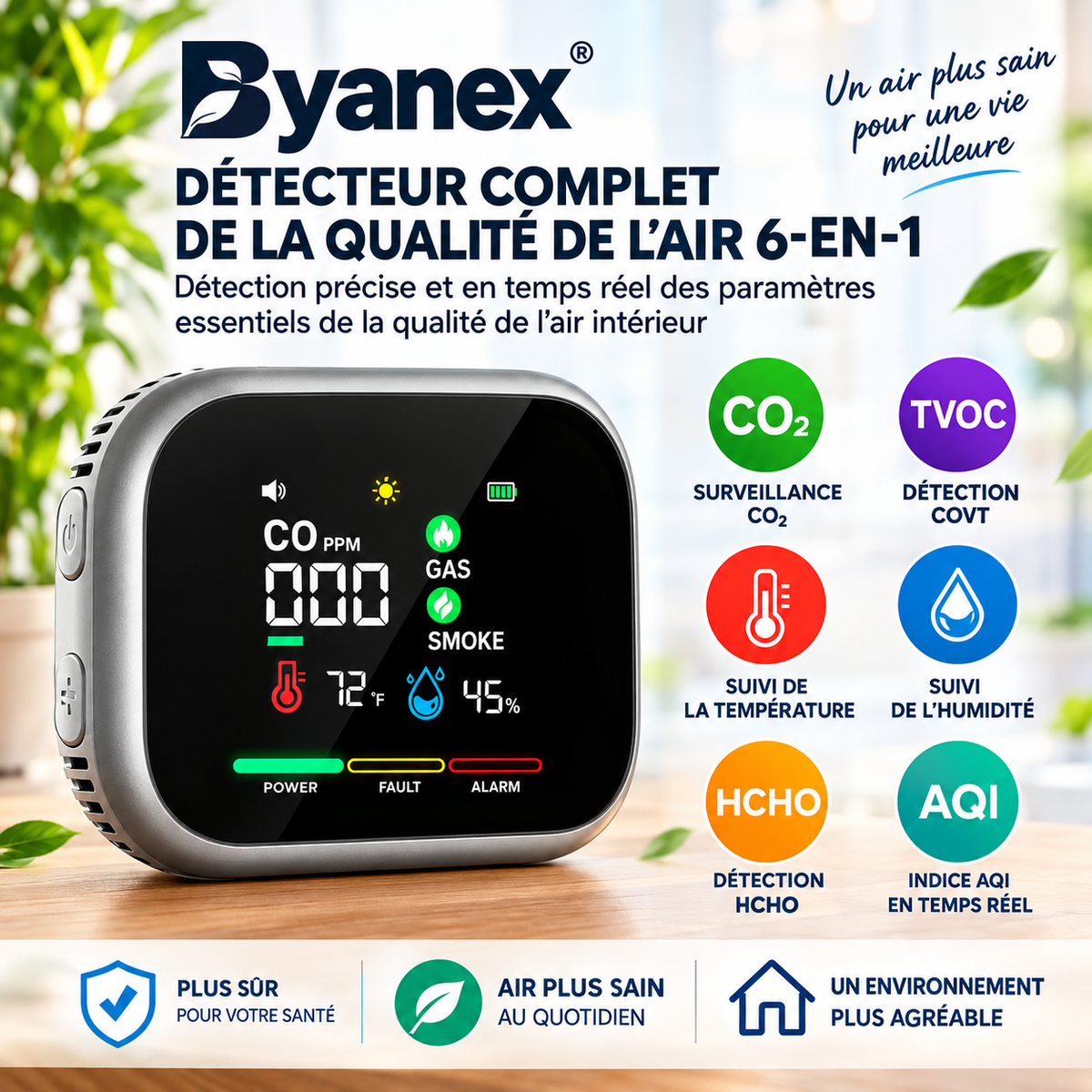 Détecteur Byanex 6-en-1
